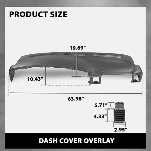 Solid Spare Dash Pad Dash Cap Panel Dashboard Fit For 99-06 Chevy Silverado GMC Sierra Gray