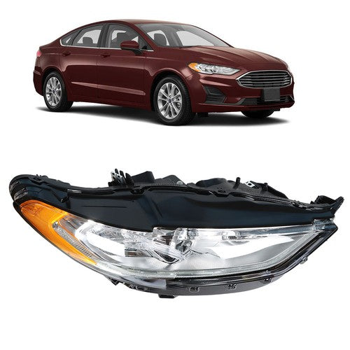 Solid Spare Projector Headlight Chrome Housing W/LED DRL For Ford Fusion 2017-19 Right Side