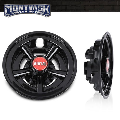 Solid Spare Golf Cart 8" Black Wheel Covers Fit For EZGO, Club Car, Yamaha- Universal
