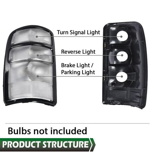 Solid Spare Fit For 04-06 Chevrolet Suburban Tahoe GMC Yukon Tail Lights Brake Lamps Clear