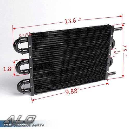 Solid Spare New Universal 6 Row 10AN Remote Transmission Oil Cooler Radiator Converter Kit