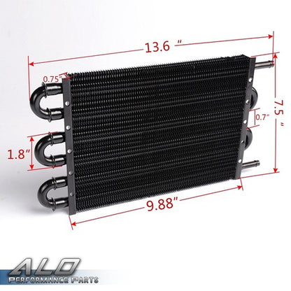 Solid Spare New Universal 6 Row 10AN Remote Transmission Oil Cooler Radiator Converter Kit
