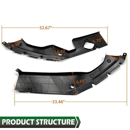 Solid Spare Fit For 2016-2020 Honda Civic 10th Gen Long Version Engine Bay Side Panel Cover