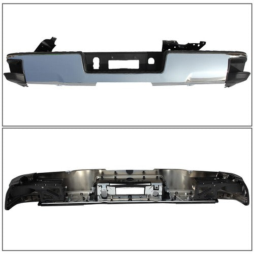 Solid Spare For Silverado 1500 GMC Sierra 1500 2014-2018 Rear Step Bumper Assembly Chrome