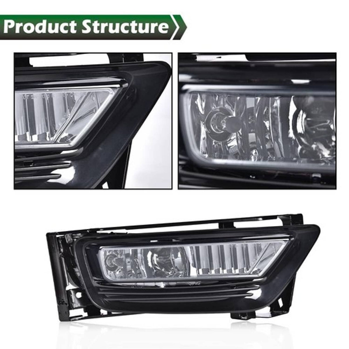 Solid Spare Fit For 2013 2014 2015 Honda Accord Sedan Smoke Front Bumper Fog Lights W/ Bulbs