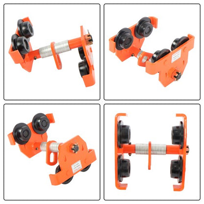 Solid Spare 4400LBS Load Capacity Alloy Steel Push Beam Trolley 65-190mm with Dual Wheels
