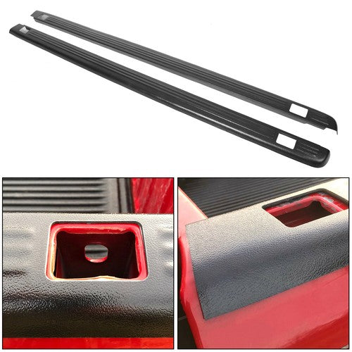 Solid Spare Black Bed Rail Caps for 1999-2006 Chevy Silverado / GMC Sierra 6'6" Bed 7201151