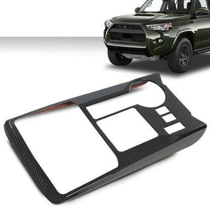 Solid Spare Fit For 10-2022 4Runner Carbon Look Center Console Gear Shift Panel Cover Trim