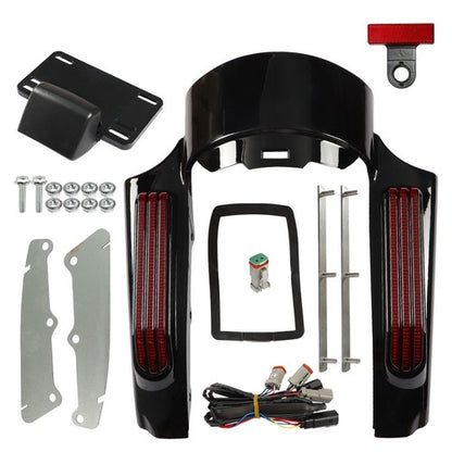 Solid Spare Rear Fender Fascia w/LED Light Lamp Set For Touring Electra Glide 2014-Up