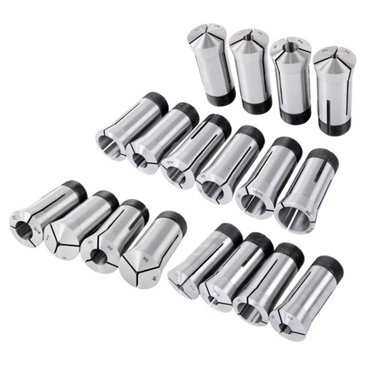 Solid Spare Precision 5C Collet Set .0006" TIR Certificate 18 Pcs 1/16~1-1/8" × 16ths