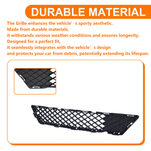 6pcs Front Bumper Upper Lower Grille+Fog Lights For 2015-2016 Nissan Versa Note