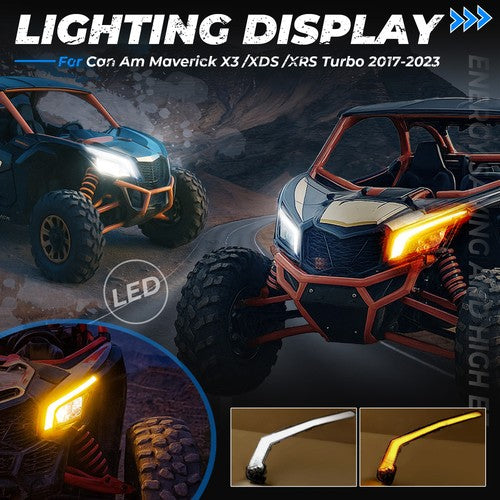 Solid Spare LED Turn Signal Light Chrome For Can Am Maverick X3 MAX R XDS/XRS Turbo 17-25