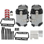 Solid Spare 2×Side Cases Motorcycle 36L Motorbike Hard Side Saddlebag Box Trunk Tour Silver