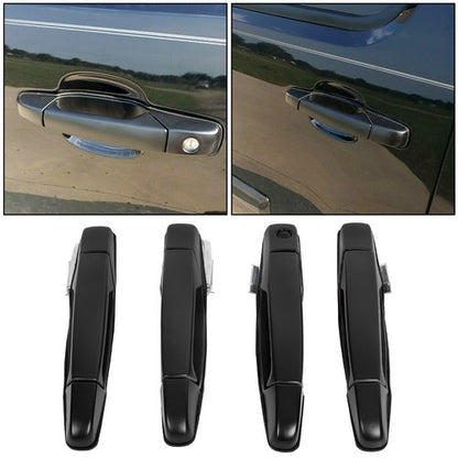 Solid Spare Front & Rear Set of 4 Door Handle Black For Chevy GMC Tahoe Yukon Sierra 2007-14