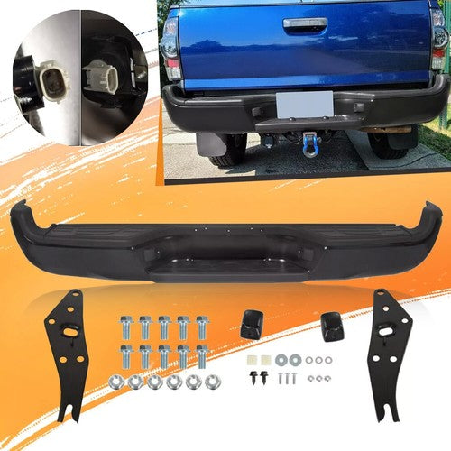 Solid Spare NEW Steel - Complete Black Rear Bumper Assembly For 2005-2015 Tacoma 05-15 SR5