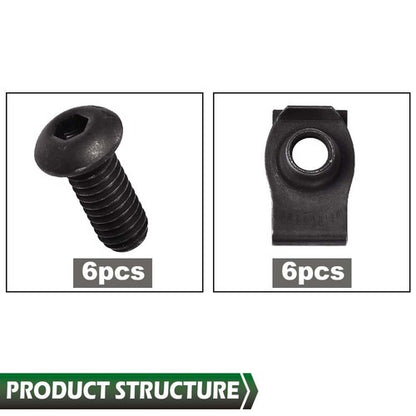 Solid Spare Fit For Polaris Ranger RZR General Body Panel Torx Screw & Flat Nut Set of 6