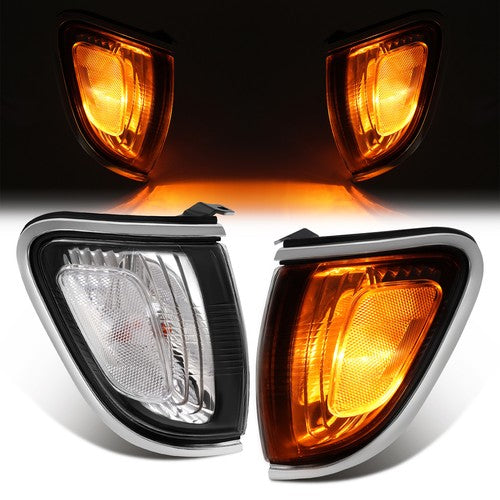 Solid Spare 2PC Side Marker Corner Parking Lights Turn Signal Chrome For Toyota Tacoma 01-04