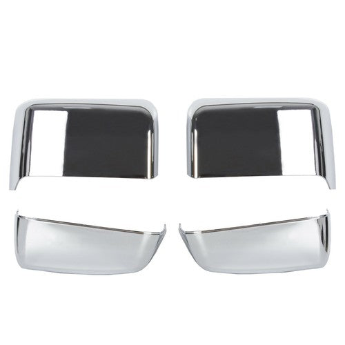 Solid Spare Pair Chrome Tow Mirror Cap Cover For 2014-2018 2019 Chevy Silverado GMC Sierra