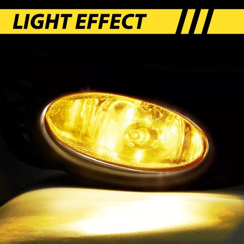 For 2009 2010 2011 Honda Civic Sedan Fog Lights W/ Wiring & Switch Yellow Lens
