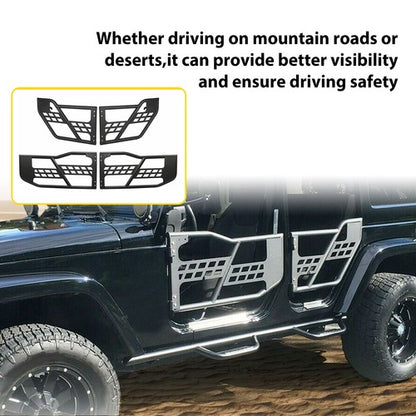 Solid Spare For Jeep Wrangler JK 07-18 4DR Textured Tube Safari Tubular Doors Front & Rear