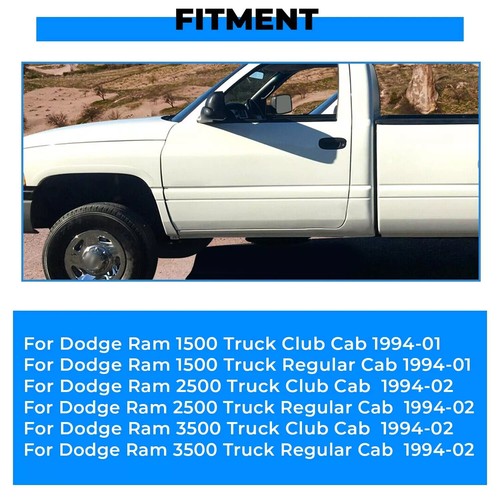 Solid Spare Pair LH RH For 94-02 Dodge Ram Lower Front Door Skin Set Except 4 Door Quad Cab