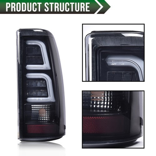 Solid Spare LED TUBE Tail Lights Fit For 99-2006 Chevy Silverado GMC Sierra Rear Brake Lamps