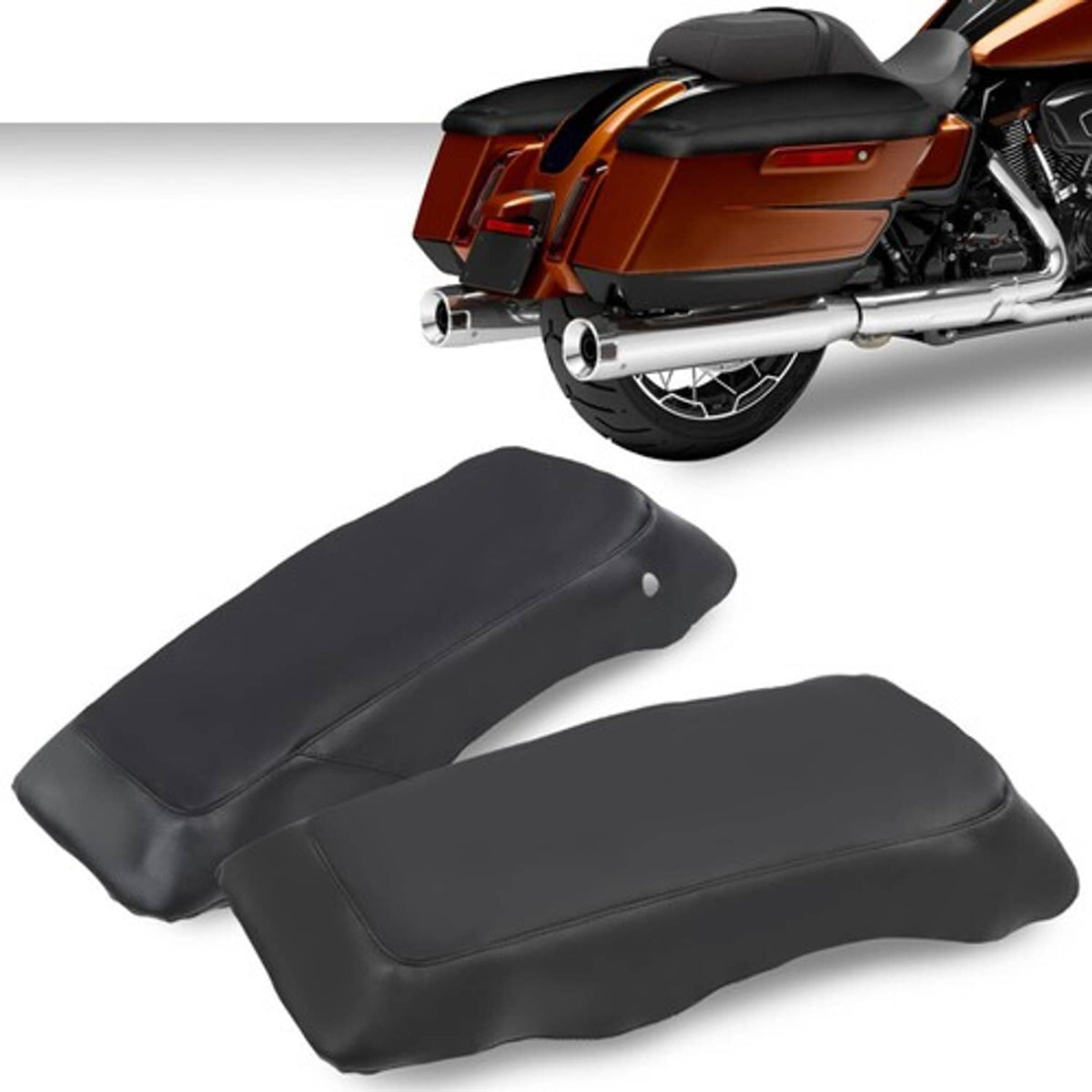 Solid Spare Fit For 2014-2023 Harley Touring FLH FLT Model Saddlebag Lid Cover Leather Black