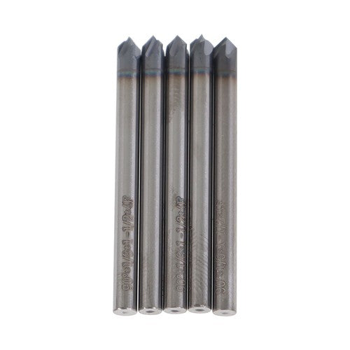 Solid Spare 5 Piece 1/8" 4 Flute 90 Degree Carbide Chamfer Mill 1-1/2" OAL - TiALN COATED