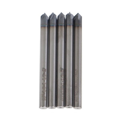 Solid Spare 5 Piece 1/8" 4 Flute 90 Degree Carbide Chamfer Mill 1-1/2" OAL - TiALN COATED
