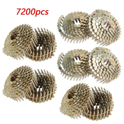 Solid Spare 1-1/4" × 0.12" 15 Degree Galvanized Coil Roofing Nail 3/8" Head Diameter 7200Pcs