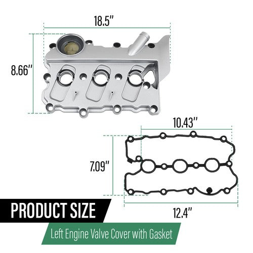 Solid Spare Left Engine Valve Cover w/ Gasket Fit For 2005-2011 Audi A4 A6 Quattro V6 3.2L
