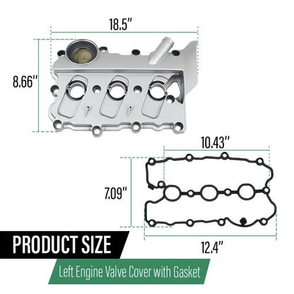 Solid Spare Left Engine Valve Cover w/ Gasket Fit For 2005-2011 Audi A4 A6 Quattro V6 3.2L