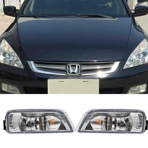 Solid Spare Pair Clear Bumper Driving Fog Light Kit For Honda Accord 4DR Sedan 2003-2007
