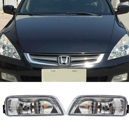 Solid Spare Pair Clear Bumper Driving Fog Light Kit For Honda Accord 4DR Sedan 2003-2007