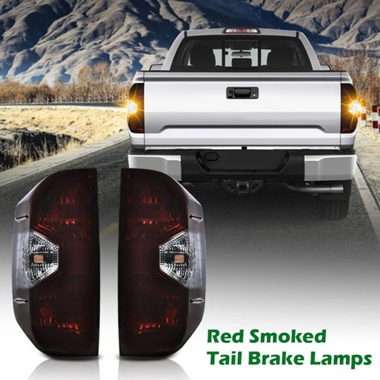 Solid Spare Fit For 2014-2021 Toyota Tundra Red Smoked Tail Light Brake Lamps Left+Right