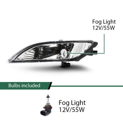 Solid Spare Fit For 2006-2010 Toyota Sienna Front Bumper Fog Lights Driving Lamps w/ Bulbs