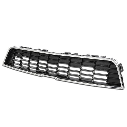 Solid Spare Fit For 2012-2016 Chevrolet Sonic Front Bumper Upper Grille Grill w/ Chrome Trim
