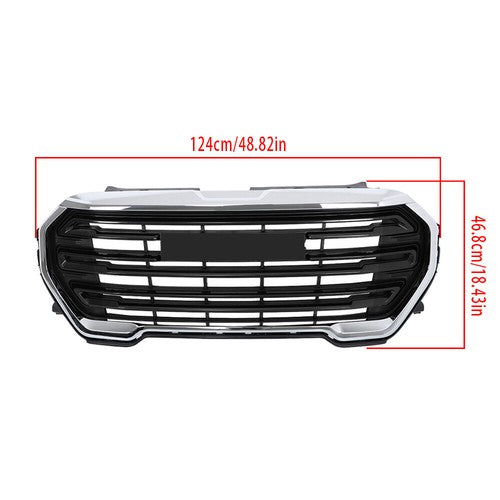 Solid Spare Fit For GMC Terrain SLE/SLT 2022-23 New Front Bumper Grille Gloss Black Plastic