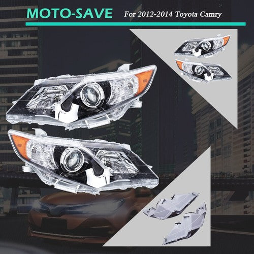 Solid Spare Driver + Passenger Side Headlight Projector Headlamps For Toyota Camry 2012-2014