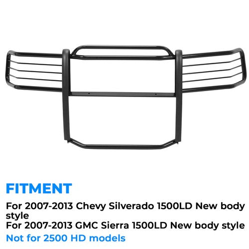 Solid Spare Bumper Grill Brush Guard For 07-13 Chevy Silverado 1500 New Body Style