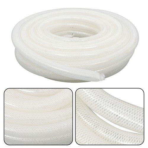 Solid Spare 1" ID × 1-19/64" OD 50ft Clear Braided Hose High Pressure Flexible Reinforce PVC