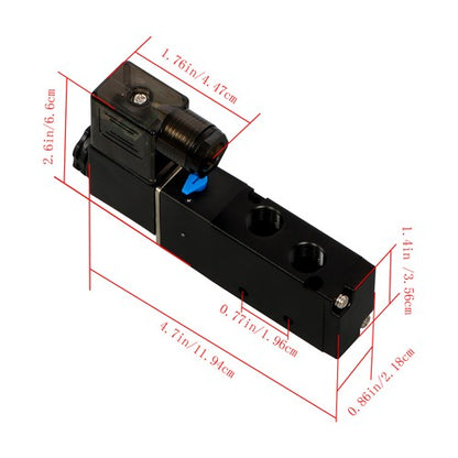 Solid Spare Solid Pneumatic Solenoid Valve 5 way 2 Position 1/4 in DC 24V Junction Box