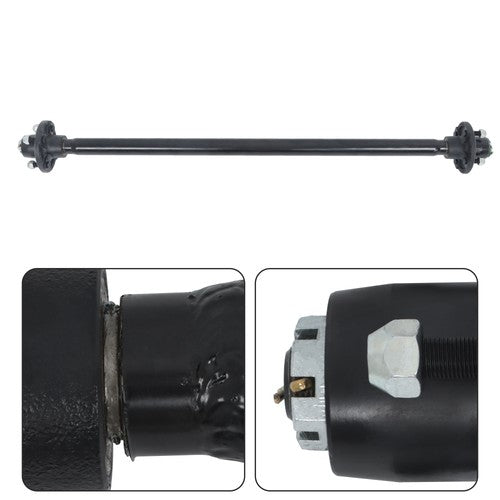 Solid Spare 4 lug-4" 44" HF 2K 2000lbs Trailer Axle w/ U-Bolt Kit For RVs trucks trailers