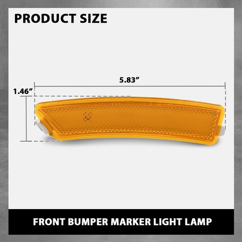 Solid Spare Fit For 2013-2016 Lincoln MKZ Front Bumper Reflector Side Marker Light Lamp Pair