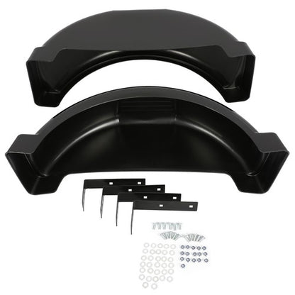 Solid Spare Set Of 2 Single Axle Trailer Fenders w/ Top Step For 13" Wheels Tires Skirt Boat