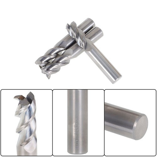 Solid Spare 3PC 1/2" Alu-Power 3 Flute Carbide End Mill for Aluminum x 1-1/4" Cutting Length