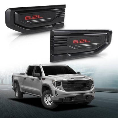 Solid Spare New Fender Vent Black Emblem Fit For 2019-2025 GMC Sierra 1500 Left+Right
