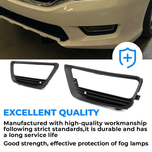 Solid Spare Pair Fog Lights Cover Trim Bezel Fit 2013-2015 14 Honda Accord Sedan LX EX 4DR