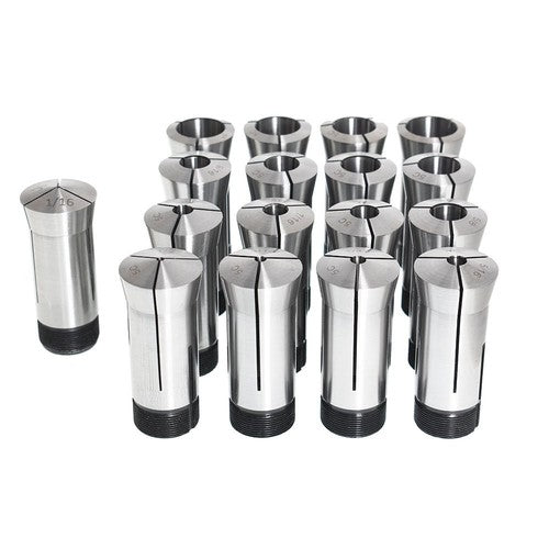 Solid Spare 1/16 - 1-1/16" 5C Round Collet Set By 16th Harden 0006" TIR 17 Pack