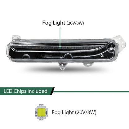 Solid Spare Front Bumper LED Fog Light Driving Lamp Fit For 2016-2017 Lincoln MKX Left Side
